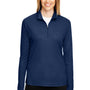 Team 365 Womens Zone Performance Moisture Wicking 1/4 Zip Sweatshirt - Dark Navy Blue