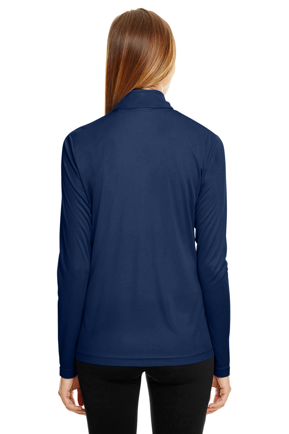 Team 365 TT31W Womens Zone Performance Moisture Wicking 1/4 Zip Sweatshirt Navy Blue Back