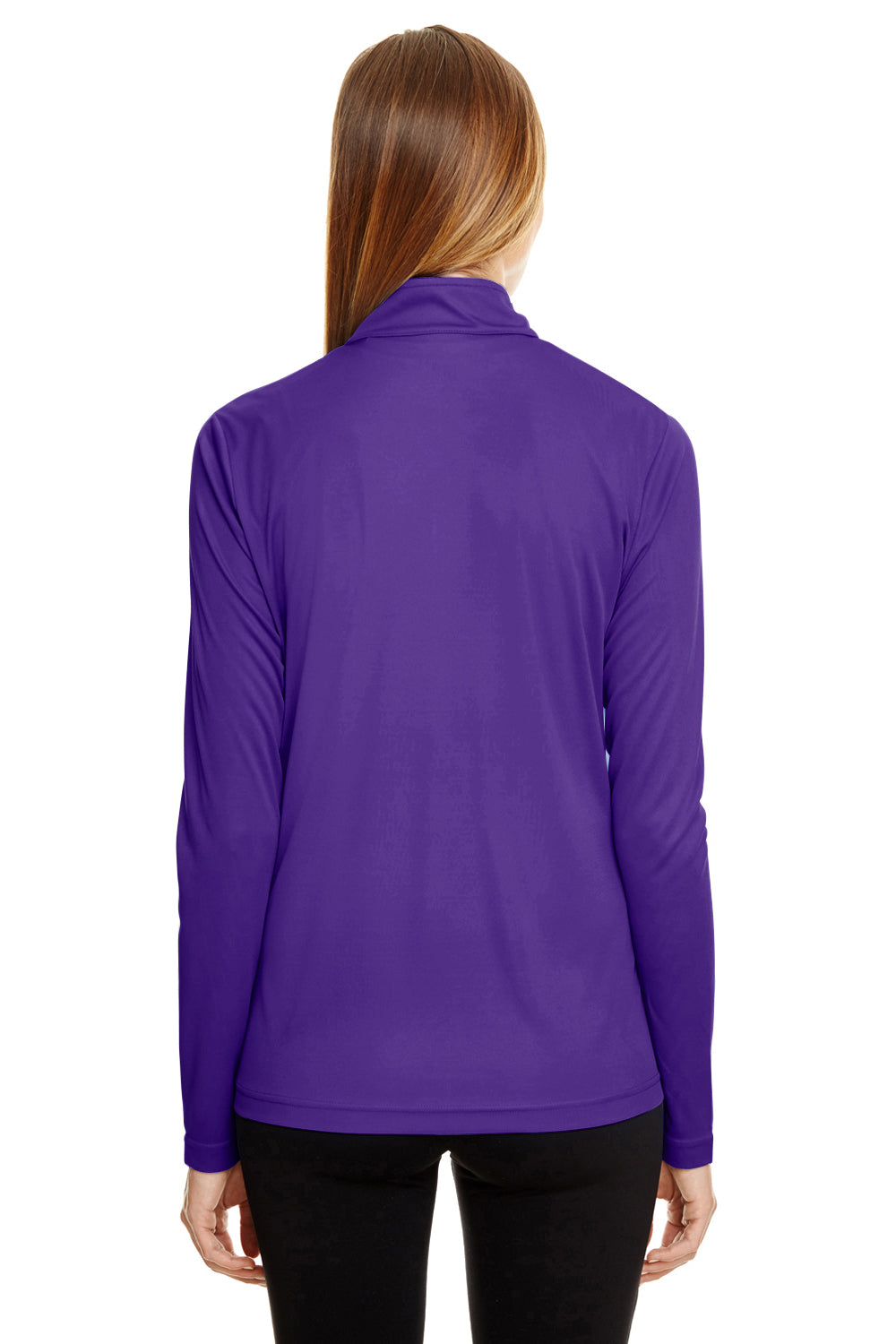 Team 365 TT31W Womens Zone Performance Moisture Wicking 1/4 Zip Sweatshirt Purple Back