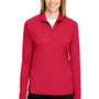 Team 365 Womens Zone Performance Moisture Wicking 1/4 Zip Sweatshirt - Red