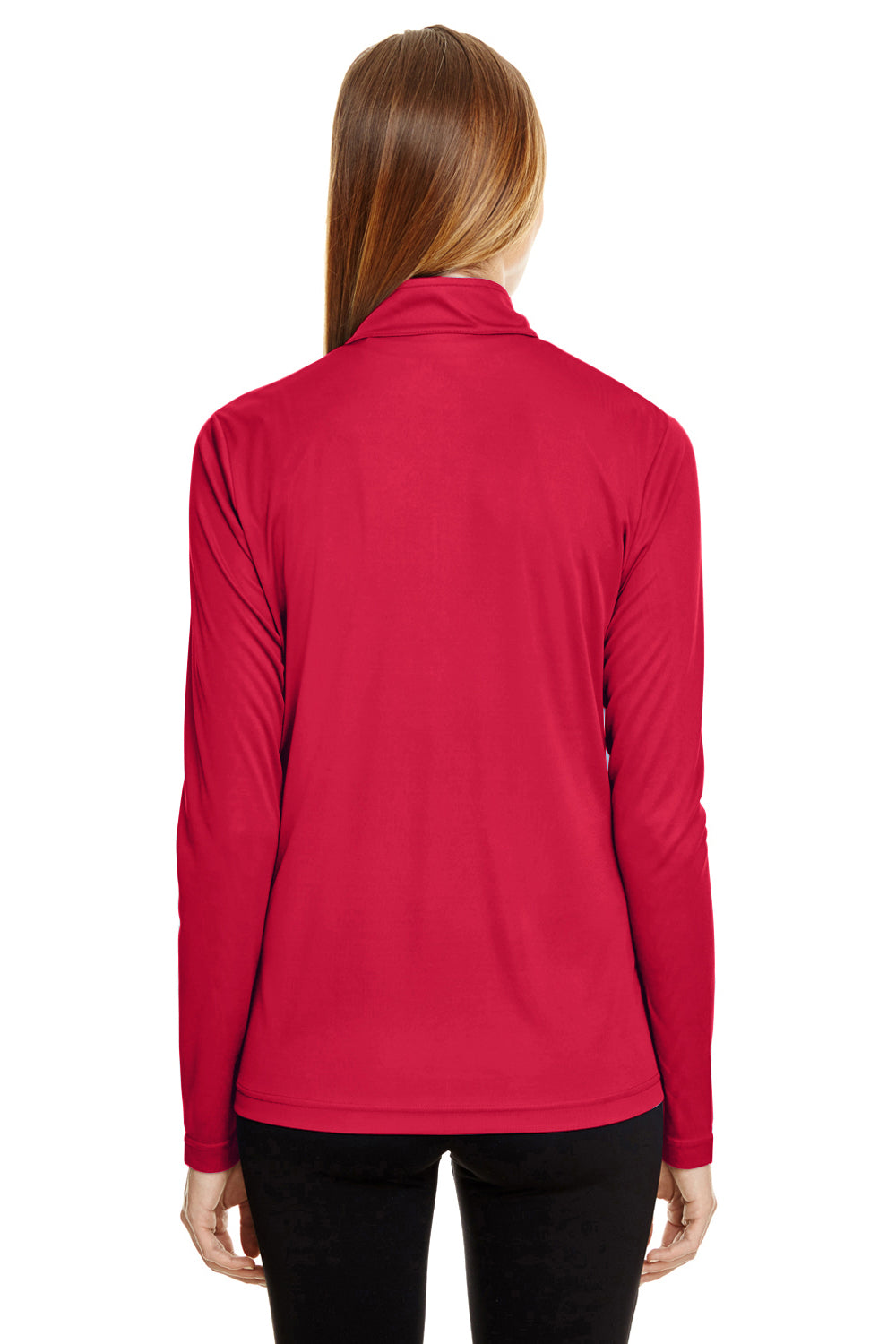 Team 365 TT31W Womens Zone Performance Moisture Wicking 1/4 Zip Sweatshirt Red Back