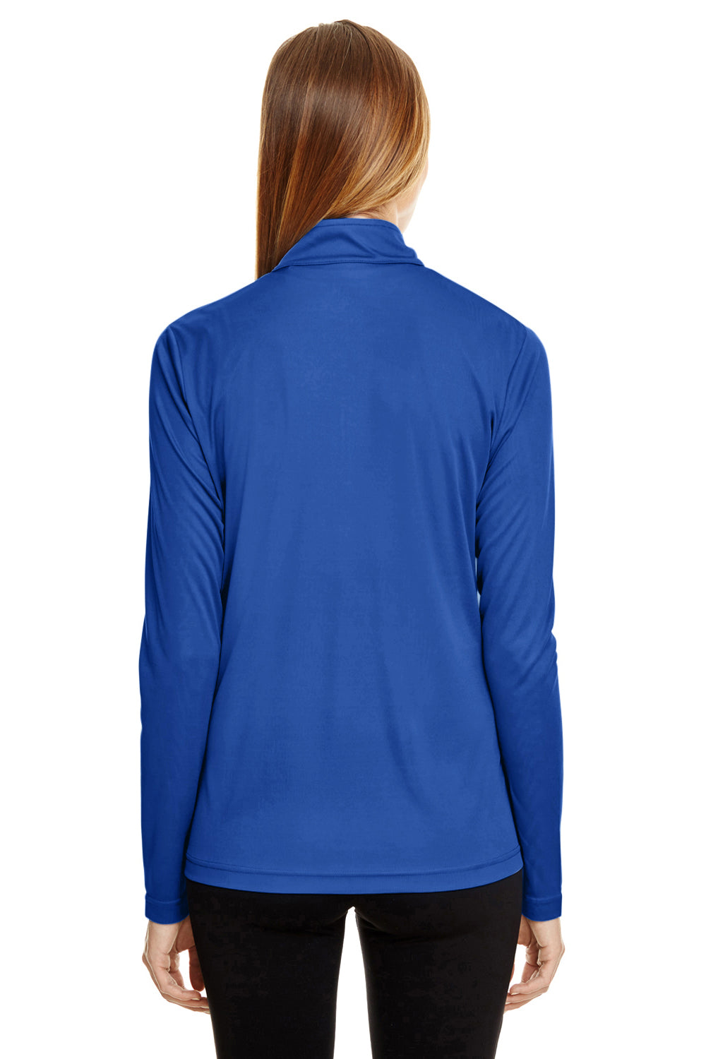Team 365 TT31W Womens Zone Performance Moisture Wicking 1/4 Zip Sweatshirt Royal Blue Back