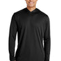 Team 365 Mens Zone Performance Moisture Wicking Long Sleeve Hooded T-Shirt Hoodie - Black