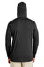 Team 365 TT41 Mens Zone Performance Moisture Wicking Long Sleeve Hooded T-Shirt Hoodie Black Back