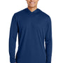 Team 365 Mens Zone Performance Moisture Wicking Long Sleeve Hooded T-Shirt Hoodie - Dark Navy Blue