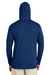 Team 365 TT41 Mens Zone Performance Moisture Wicking Long Sleeve Hooded T-Shirt Hoodie Navy Blue Back