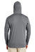 Team 365 TT41 Mens Zone Performance Moisture Wicking Long Sleeve Hooded T-Shirt Hoodie Graphite Grey Back