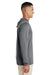 Team 365 TT41 Mens Zone Performance Moisture Wicking Long Sleeve Hooded T-Shirt Hoodie Graphite Grey Side