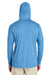 Team 365 TT41 Mens Zone Performance Moisture Wicking Long Sleeve Hooded T-Shirt Hoodie Light Blue Back