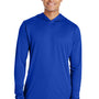 Team 365 Mens Zone Performance Moisture Wicking Long Sleeve Hooded T-Shirt Hoodie - Royal Blue