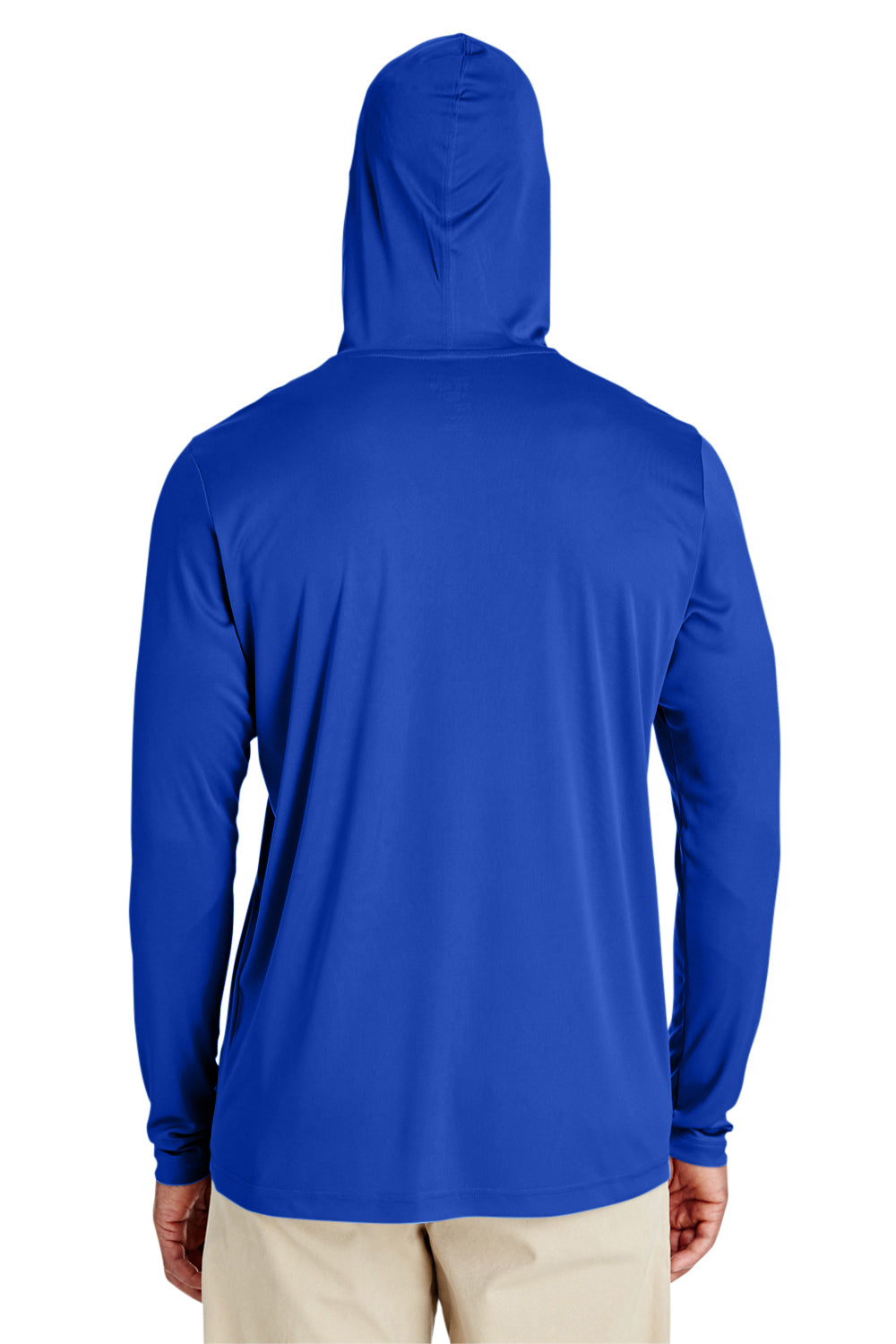 Team 365 TT41 Mens Zone Performance Moisture Wicking Long Sleeve Hooded T-Shirt Hoodie Royal Blue Back