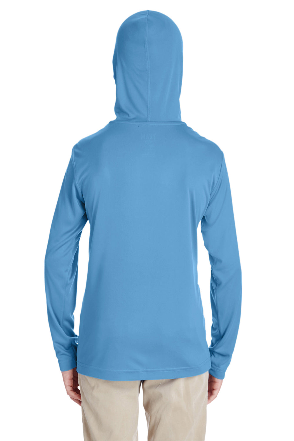 Team 365 TT41Y Youth Zone Performance Moisture Wicking Long Sleeve Hooded T-Shirt Hoodie Light Blue Back