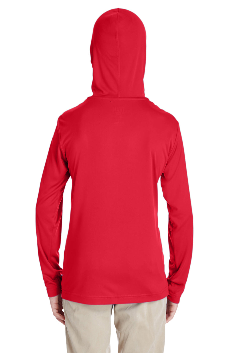 Team 365 TT41Y Youth Zone Performance Moisture Wicking Long Sleeve Hooded T-Shirt Hoodie Red Back