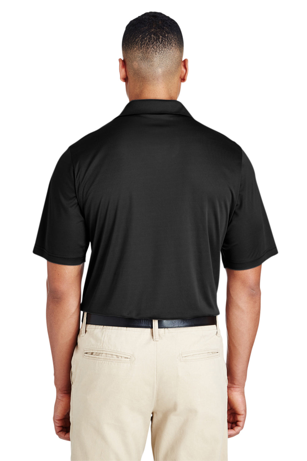 Team 365 TT51 Mens Zone Performance Moisture Wicking Short Sleeve Polo Shirt Black Back