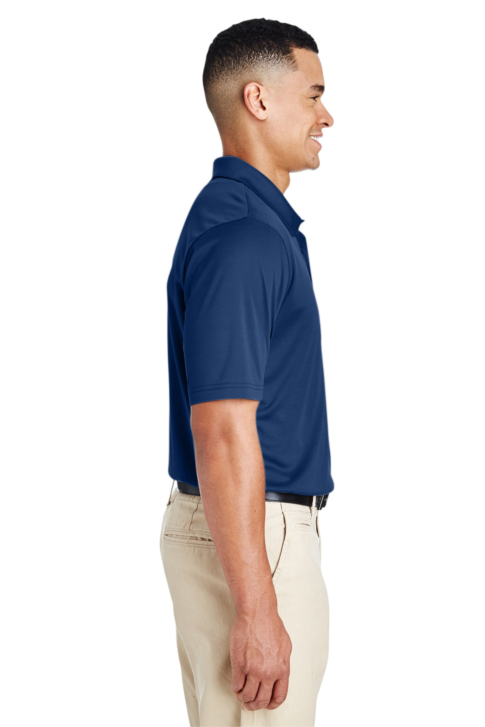 Team 365 TT51 Mens Zone Performance Moisture Wicking Short Sleeve Polo Shirt Navy Blue Side