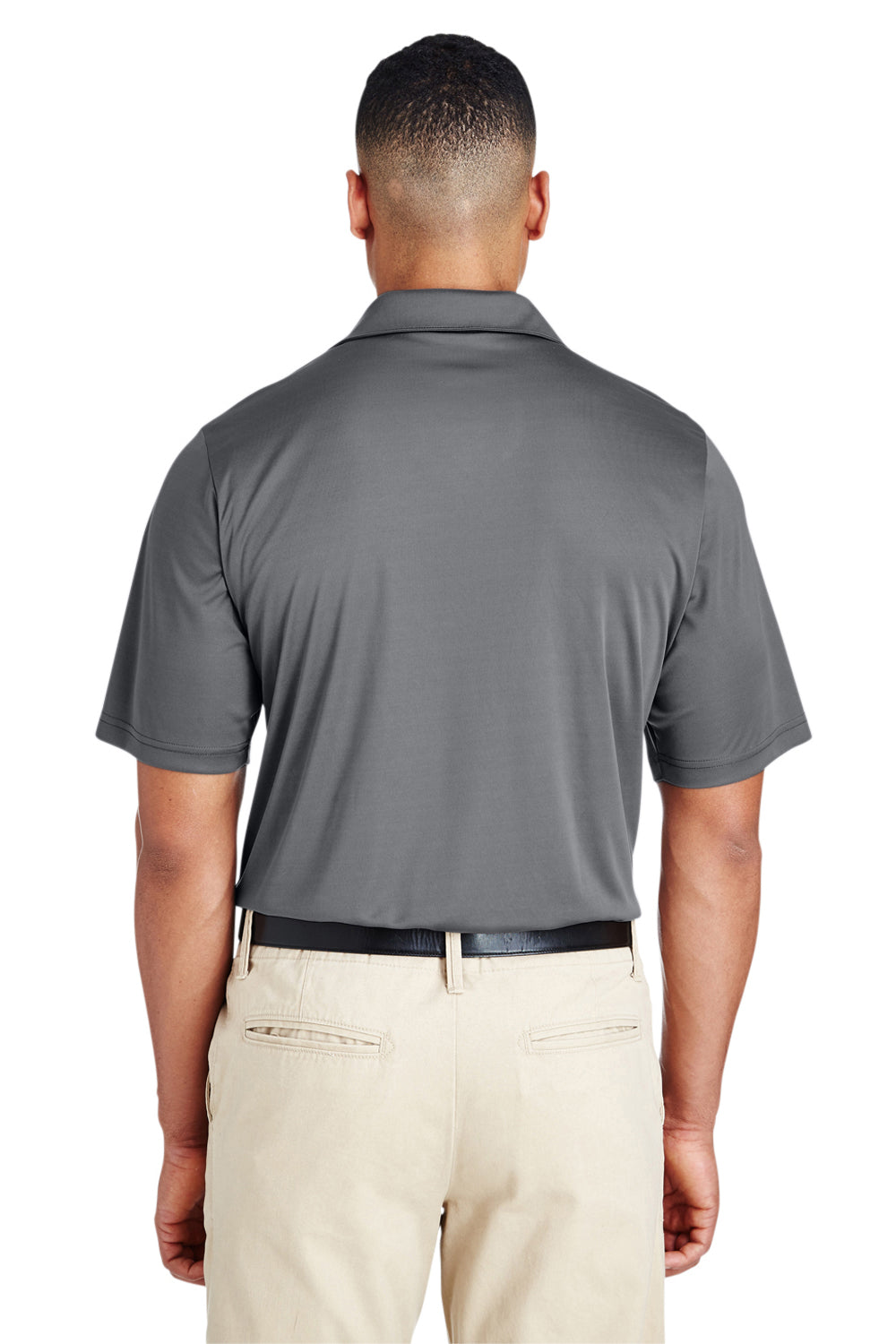 Team 365 TT51 Mens Zone Performance Moisture Wicking Short Sleeve Polo Shirt Graphite Grey Back
