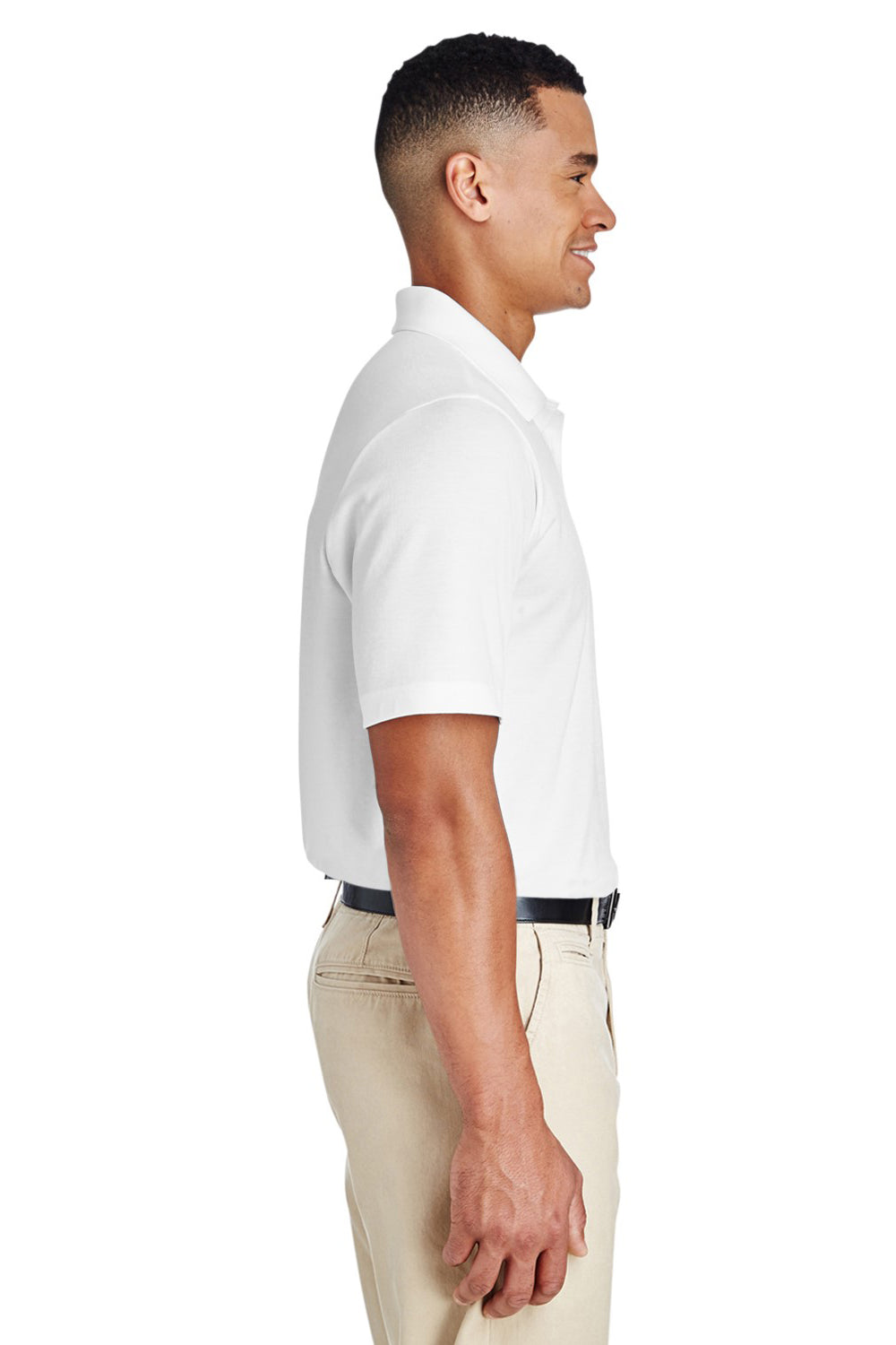 Team 365 TT51 Mens Zone Performance Moisture Wicking Short Sleeve Polo Shirt White Side
