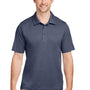 Team 365 Mens Zone Sonic Moisture Wicking Short Sleeve Polo Shirt - Heather Dark Navy Blue