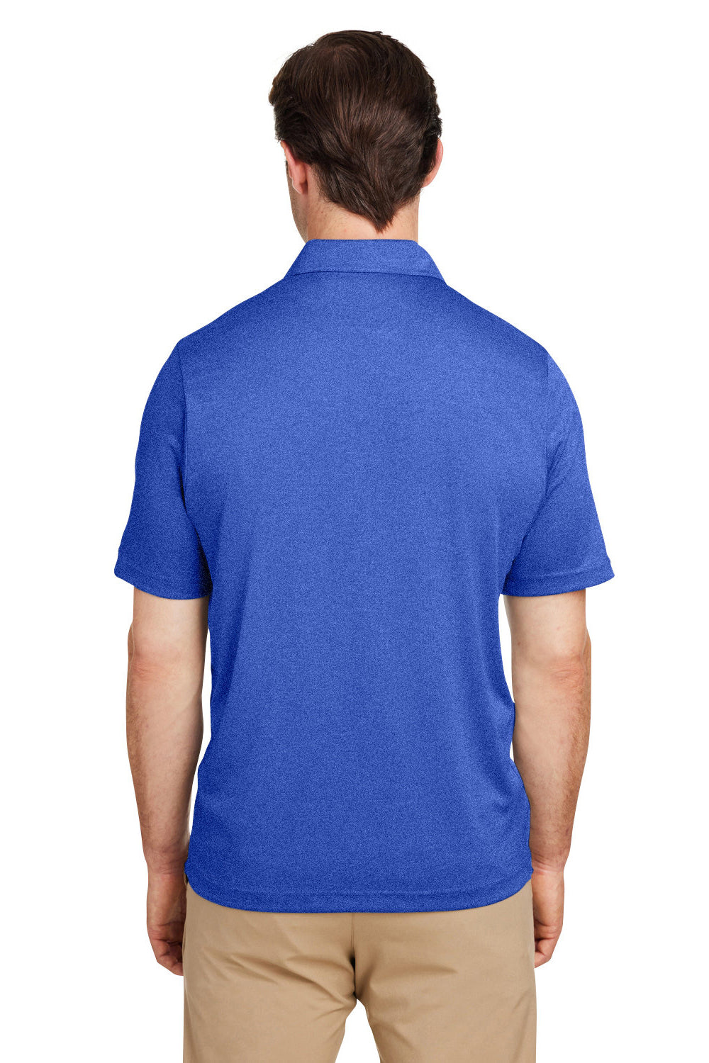 Team 365 TT51H Mens Zone Sonic Moisture Wicking Short Sleeve Polo Shirt Heather Royal Blue Back