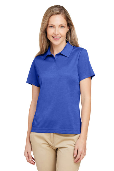 Team 365 TT51HW Womens Zone Sonic Moisture Wicking Short Sleeve Polo Shirt Heather Royal Blue Front