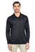 Team 365 TT51L Mens Zone Sonic Moisture Wicking Long Sleeve Polo Shirt Black Front