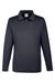 Team 365 TT51L Mens Zone Sonic Moisture Wicking Long Sleeve Polo Shirt Black Flat Front