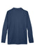 Team 365 TT51L Mens Zone Sonic Moisture Wicking Long Sleeve Polo Shirt Dark Navy Blue Flat Back