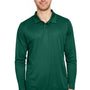 Team 365 Mens Zone Sonic Moisture Wicking Long Sleeve Polo Shirt - Forest Green - NEW