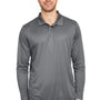 Team 365 Mens Zone Sonic Moisture Wicking Long Sleeve Polo Shirt - Graphite Grey