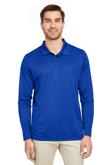 Team 365 TT51L Mens Zone Sonic Moisture Wicking Long Sleeve Polo Shirt Royal Blue Front