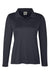Team 365 TT51LW Womens Zone Sonic Moisture Wicking Long Sleeve Polo Shirt Black Flat Front