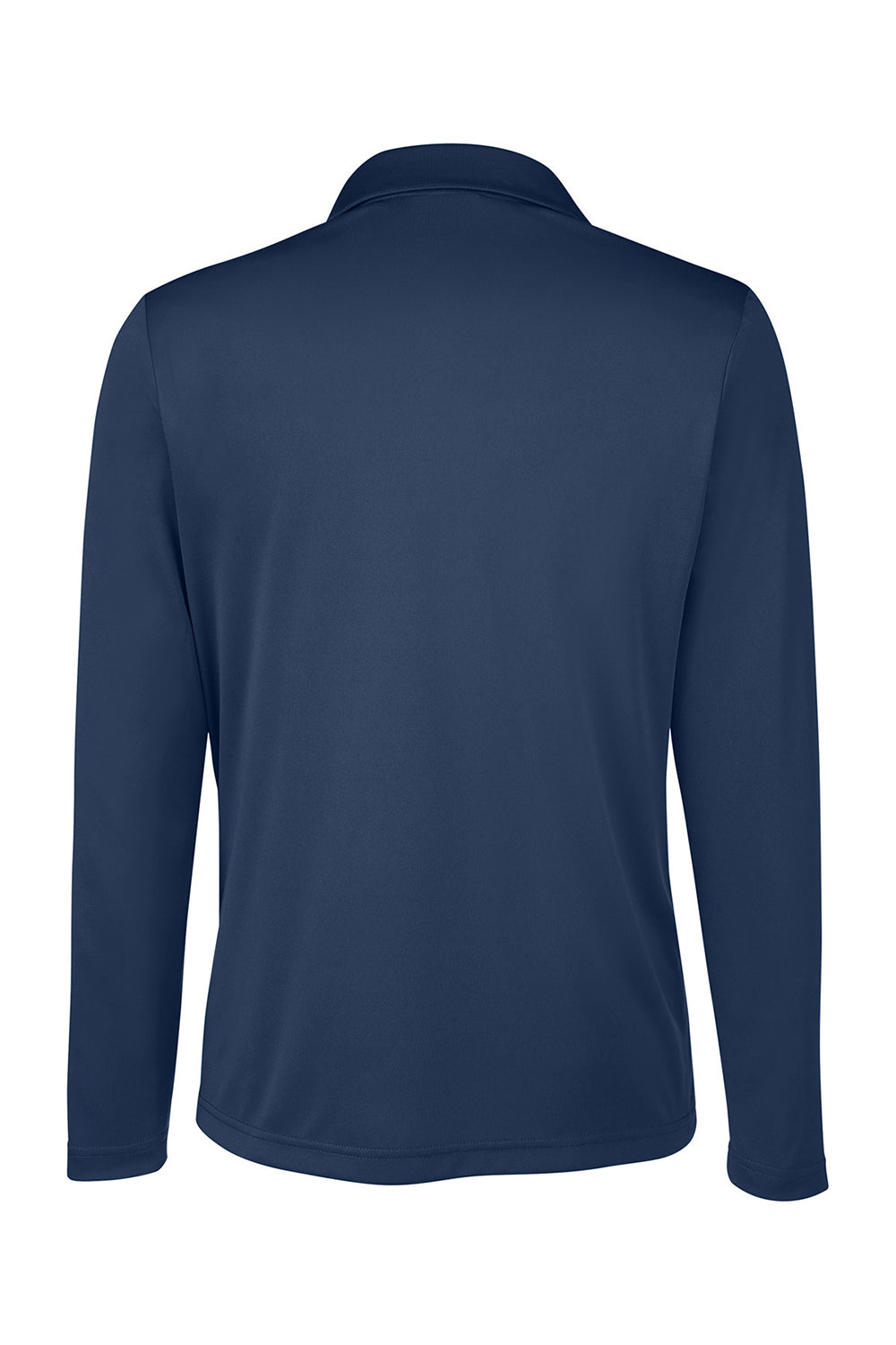 Team 365 TT51LW Womens Zone Sonic Moisture Wicking Long Sleeve Polo Shirt Dark Navy Blue Flat Back