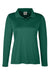 Team 365 TT51LW Womens Zone Sonic Moisture Wicking Long Sleeve Polo Shirt Forest Green Flat Front