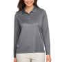 Team 365 Womens Zone Sonic Moisture Wicking Long Sleeve Polo Shirt - Graphite Grey