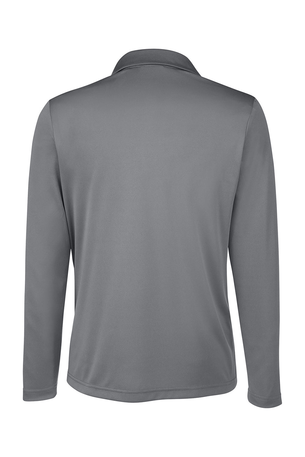 Team 365 TT51LW Womens Zone Sonic Moisture Wicking Long Sleeve Polo Shirt Graphite Grey Flat Back