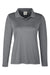 Team 365 TT51LW Womens Zone Sonic Moisture Wicking Long Sleeve Polo Shirt Graphite Grey Flat Front