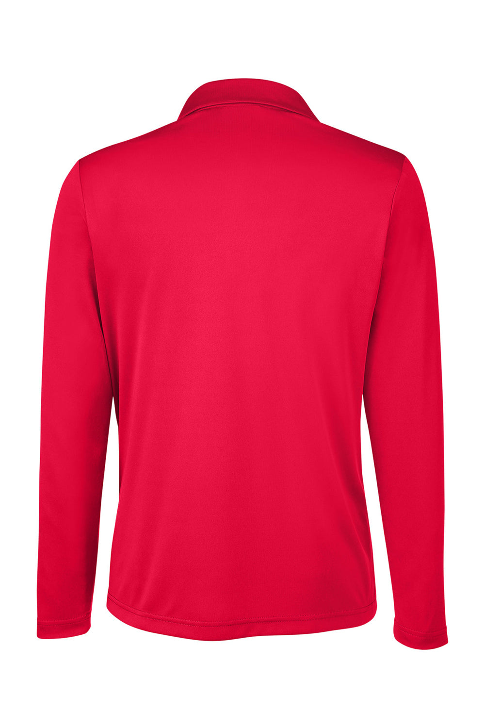 Team 365 TT51LW Womens Zone Sonic Moisture Wicking Long Sleeve Polo Shirt Red Flat Back