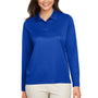 Team 365 Womens Zone Sonic Moisture Wicking Long Sleeve Polo Shirt - Royal Blue - NEW