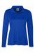 Team 365 TT51LW Womens Zone Sonic Moisture Wicking Long Sleeve Polo Shirt Royal Blue Flat Front