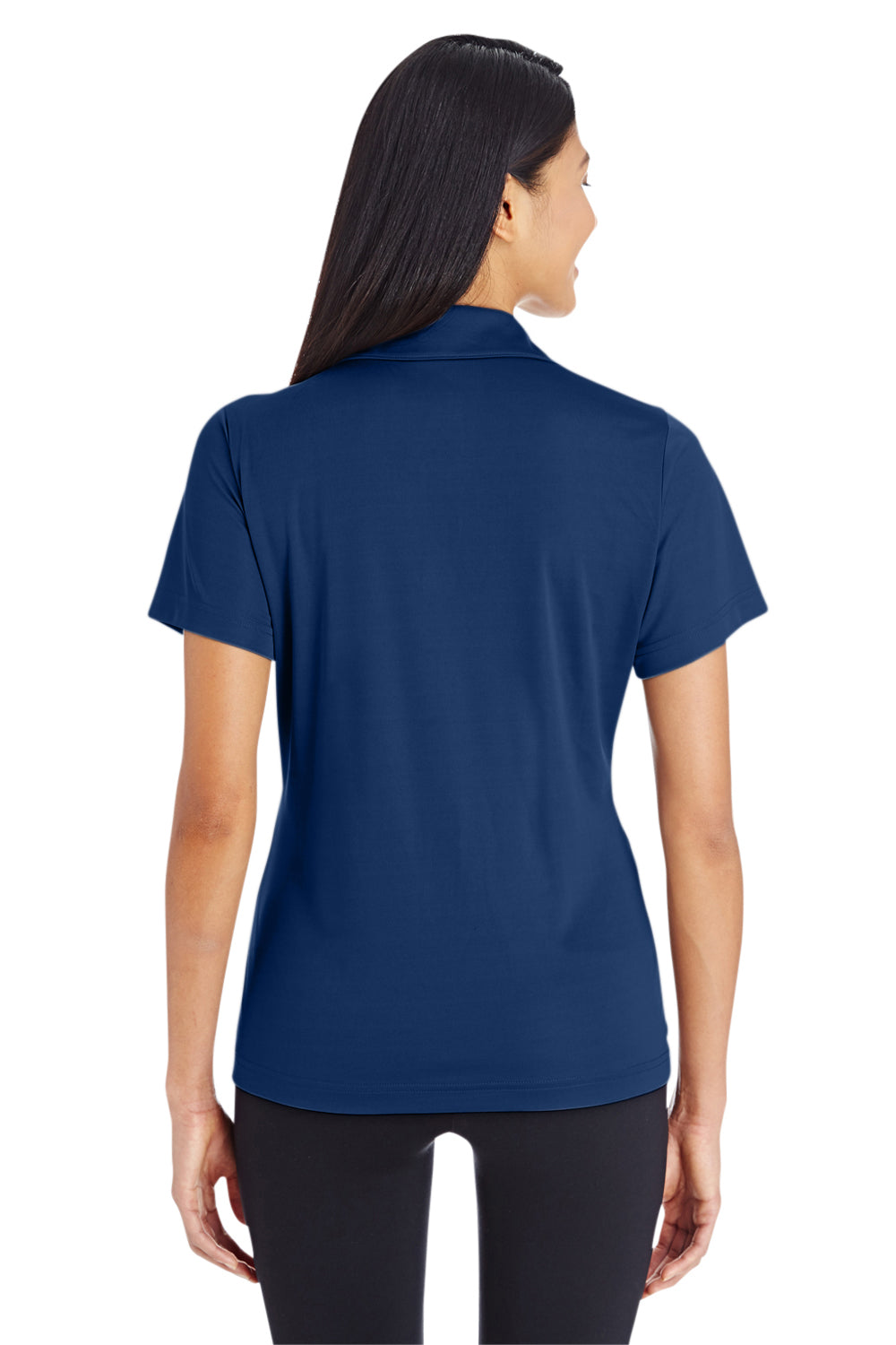 Team 365 TT51W Womens Zone Performance Moisture Wicking Short Sleeve Polo Shirt Navy Blue Back