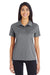 Team 365 TT51W Womens Zone Performance Moisture Wicking Short Sleeve Polo Shirt Graphite Grey Front