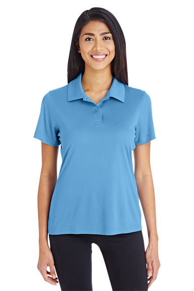 Team 365 TT51W Womens Zone Performance Moisture Wicking Short Sleeve Polo Shirt Light Blue Front