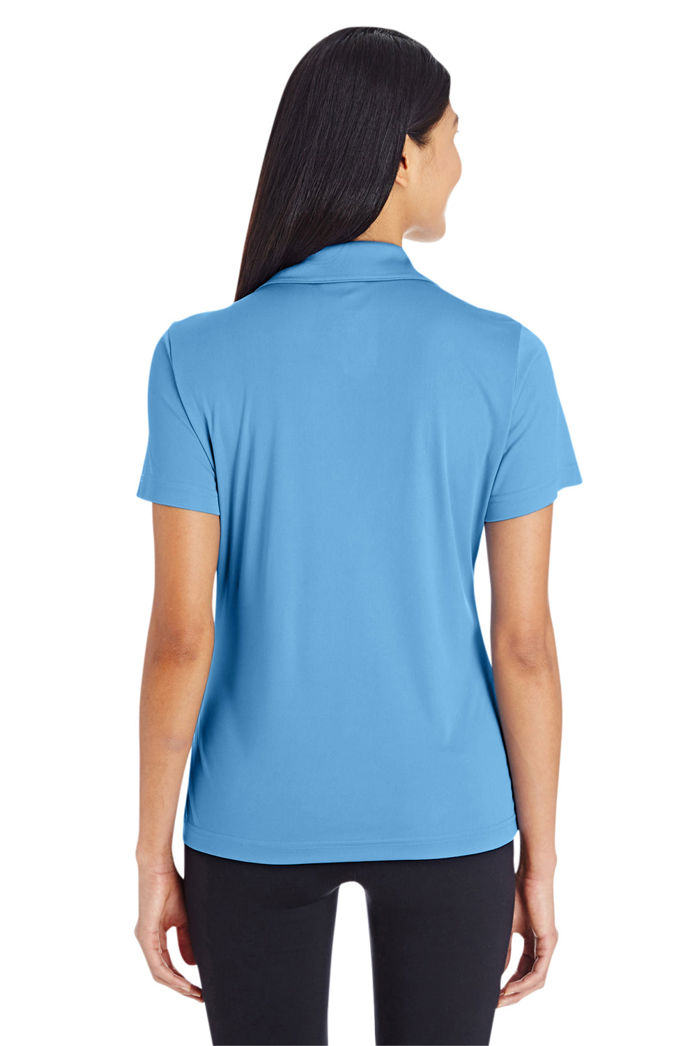 Team 365 TT51W Womens Zone Performance Moisture Wicking Short Sleeve Polo Shirt Light Blue Back