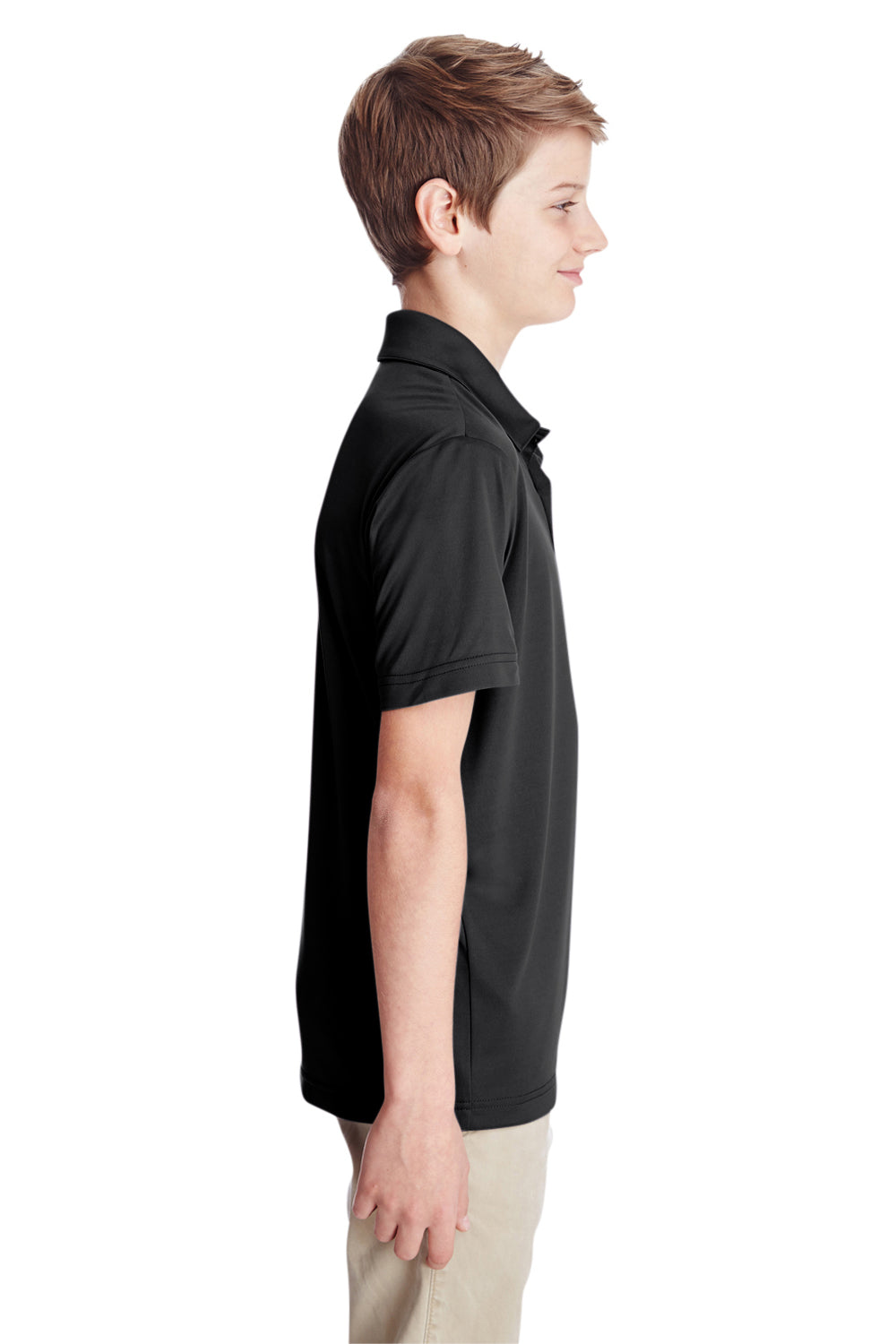 Team 365 TT51Y Youth Zone Performance Moisture Wicking Short Sleeve Polo Shirt Black Side