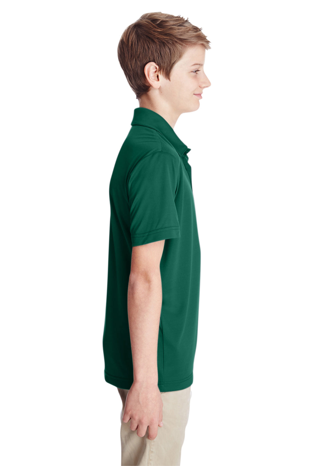 Team 365 TT51Y Youth Zone Performance Moisture Wicking Short Sleeve Polo Shirt Forest Green Side