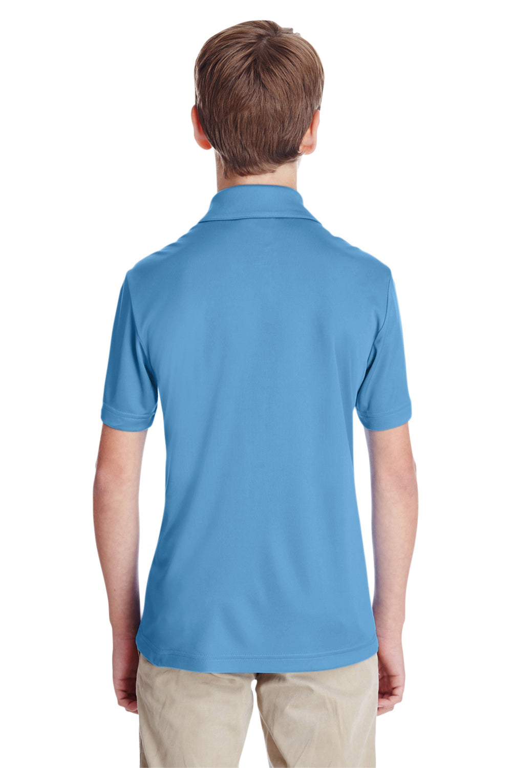 Team 365 TT51Y Youth Zone Performance Moisture Wicking Short Sleeve Polo Shirt Light Blue Back
