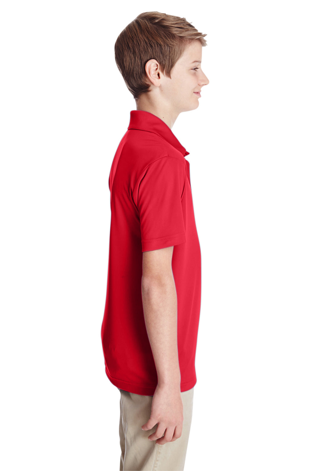 Team 365 TT51Y Youth Zone Performance Moisture Wicking Short Sleeve Polo Shirt Red Side