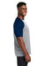 Team 365 TT62 Mens Zone Colorblock Moisture Wicking Short Sleeve Crewneck T-Shirt Heather Grey/Dark Navy Blue Side