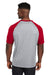 Team 365 TT62 Mens Zone Colorblock Moisture Wicking Short Sleeve Crewneck T-Shirt Heather Grey/Red Back