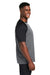 Team 365 TT62 Mens Zone Colorblock Moisture Wicking Short Sleeve Crewneck T-Shirt Heather Dark Grey/Black Side